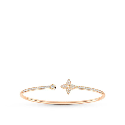 [Okajuri Jewelry]IDYLLE PINK GOLD OPEN BRACELET DIAMOND PAVED