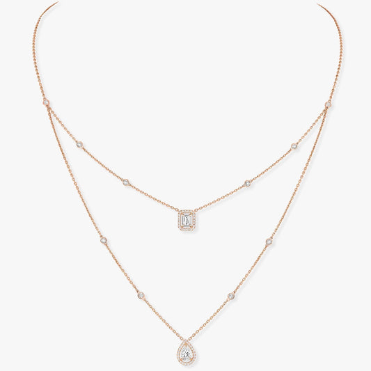[Okajuri Jewelry]MY TWIN 2 ROW DIAMOND NECKLACE