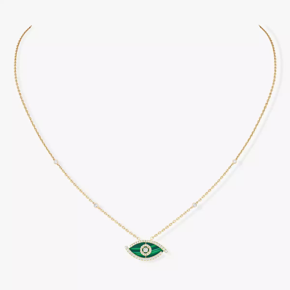 [Okajuri Jewelry]Lucky Eye Diamond Necklace in Rose Gold and Turquoise