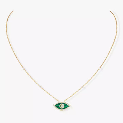 [Okajuri Jewelry]Lucky Eye Diamond Necklace in Rose Gold and Turquoise