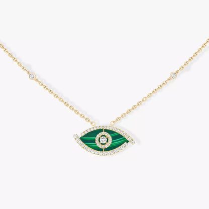 [Okajuri Jewelry]Lucky Eye Diamond Necklace in Rose Gold and Turquoise
