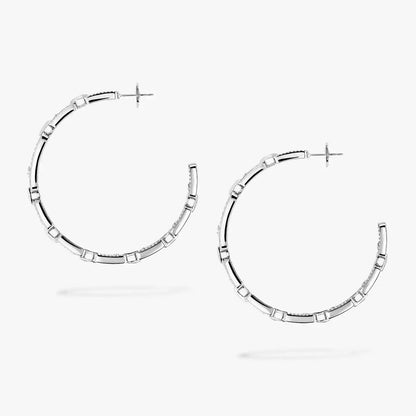 [[Okajuri Jewelry]Move Link Diamond Hoop Earrings
