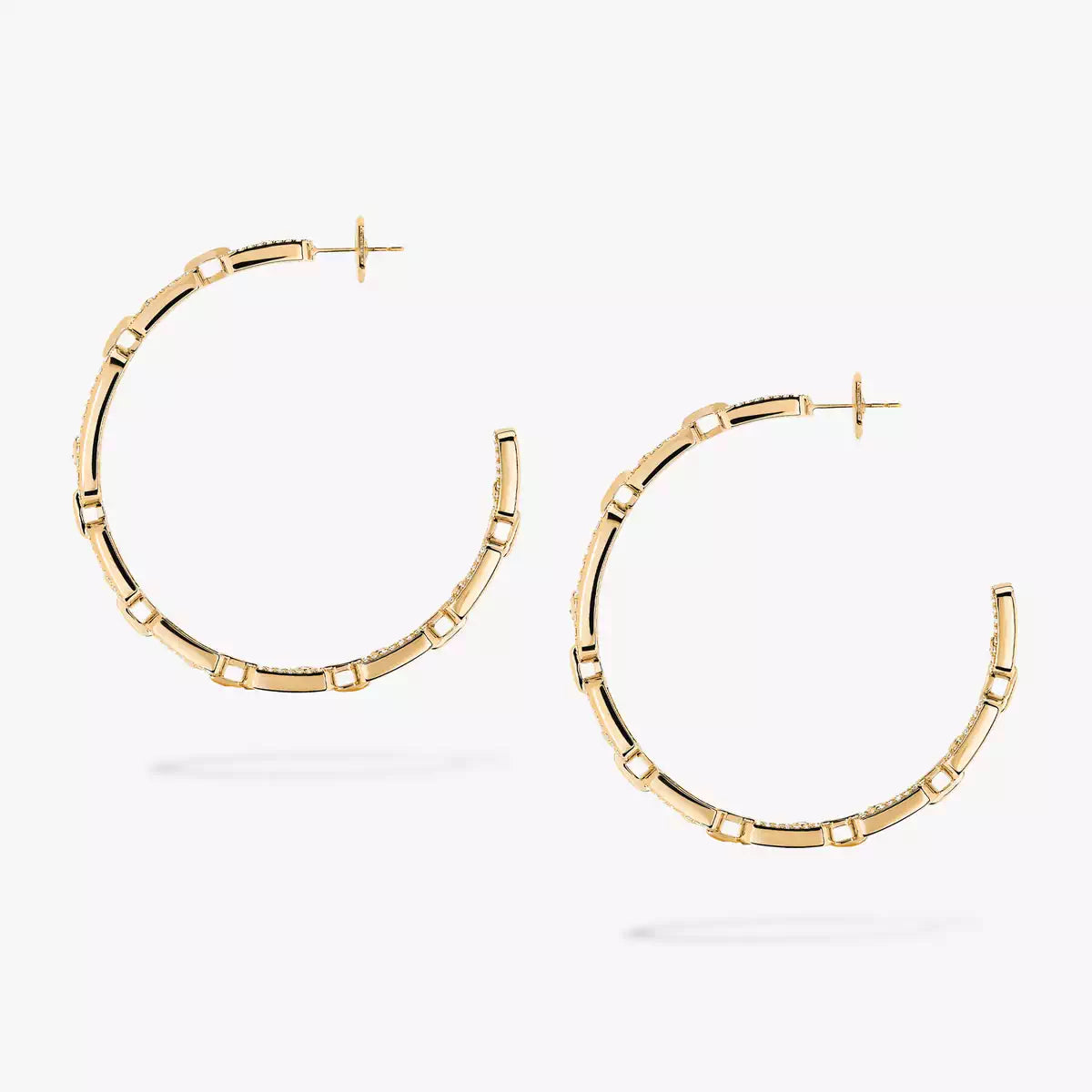 [[Okajuri Jewelry]Move Link Diamond Hoop Earrings