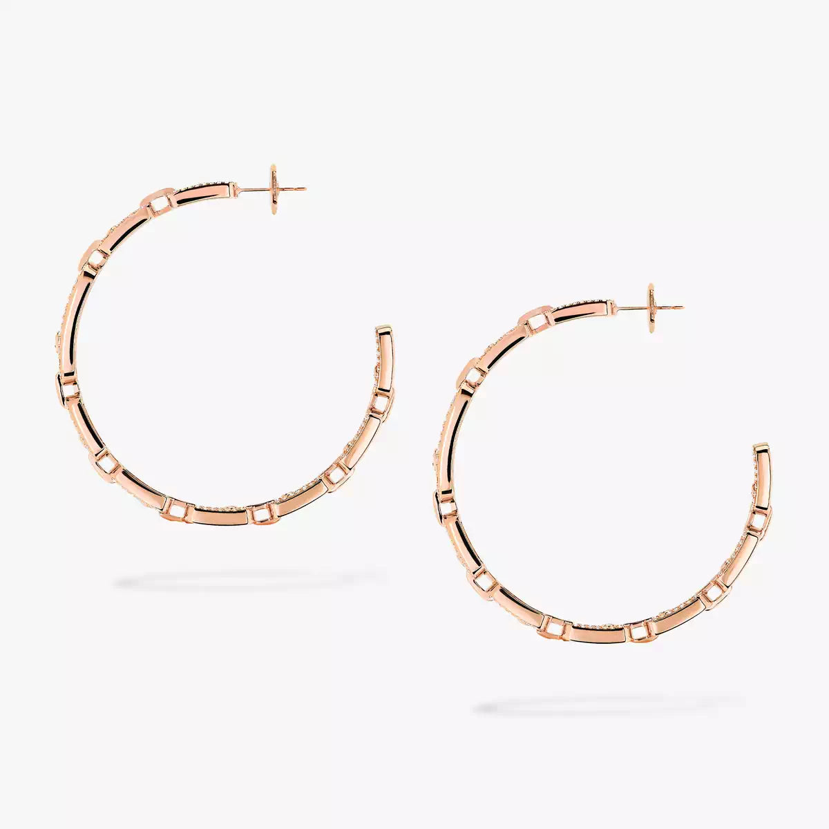 [[Okajuri Jewelry]Move Link Diamond Hoop Earrings