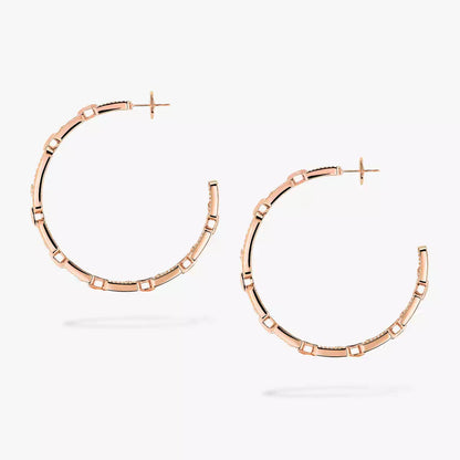 [[Okajuri Jewelry]Move Link Diamond Hoop Earrings