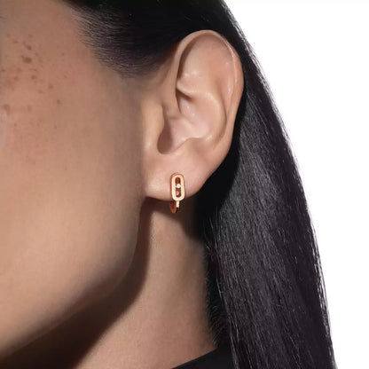 [Okajuri Jewelry]Diamond Mini Hoop Earrings Move Classique