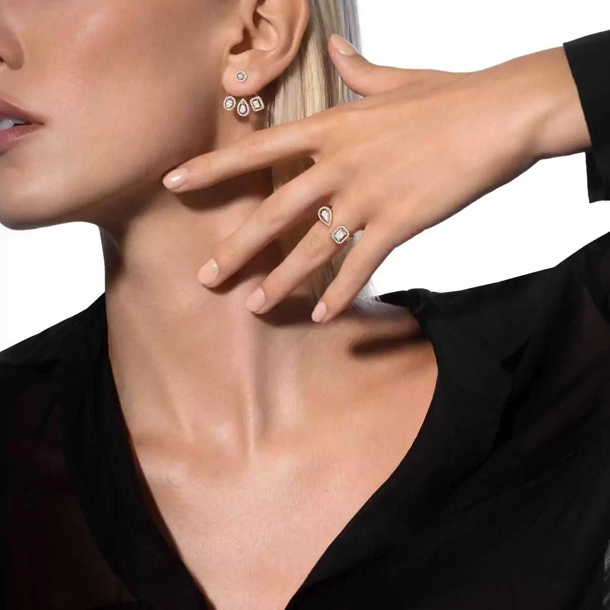 [Okajuri Jewelry] My Twin Trio  Diamond Earrings