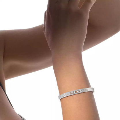[Okajuri Jewelry]Move Noa Ciselé half pavé bangle