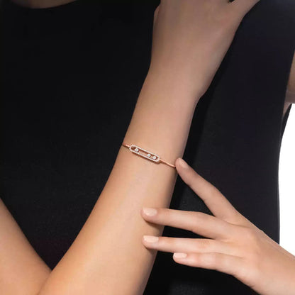 [Okajuri Jewelry] Move Pavé Diamond Bangle Bracelet M