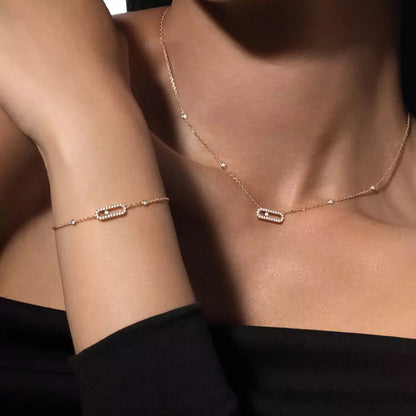 [Okajuri Jewelry]Diamond Necklace Move Uno