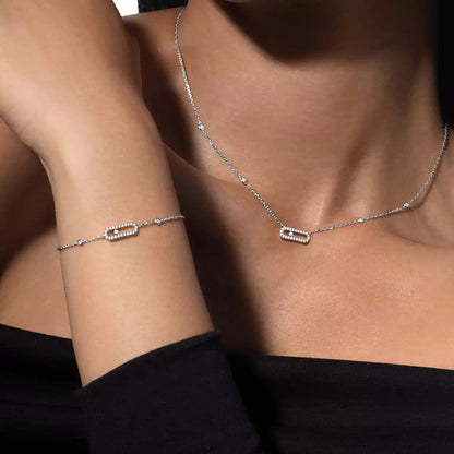 [Okajuri Jewelry]Diamond Necklace Move Uno