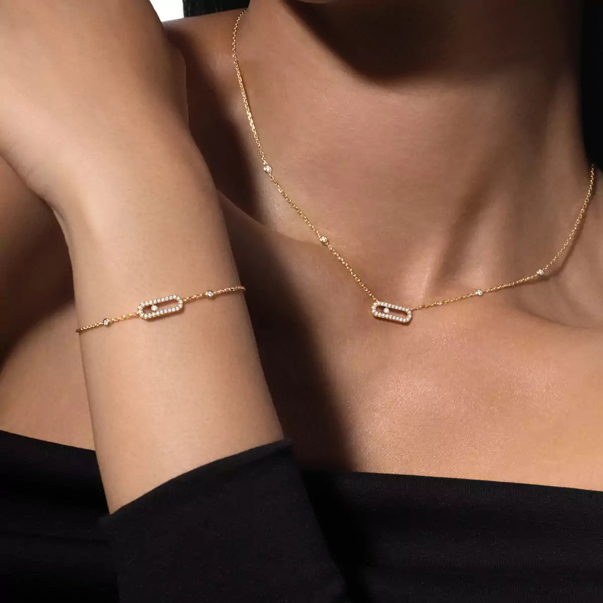 [Okajuri Jewelry]Diamond Necklace Move Uno