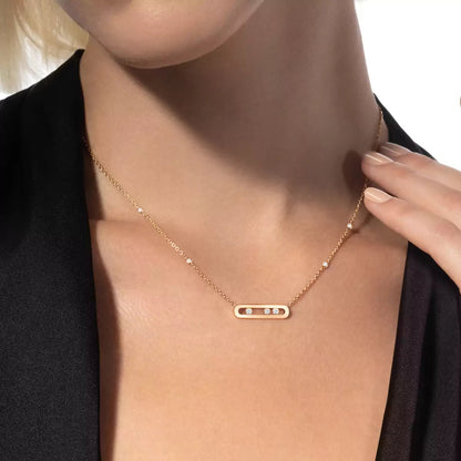 [Okajuri Jewelry] Baby Move Gold Diamond Necklace