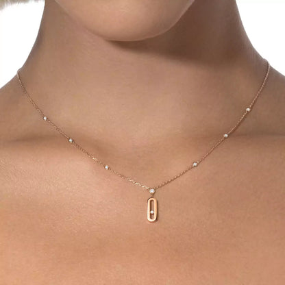 [Okajuri Jewelry] Move Uno Gold Diamond Long Necklace