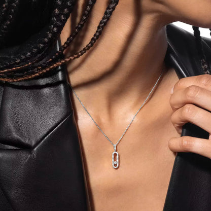 [Okajuri Jewelry]Move Uno Diamond Necklace in Rose Gold