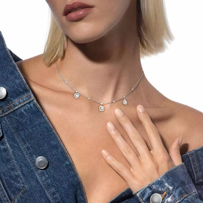 [Okajuri Jewelry]My Twin Diamond Necklace in Silver
