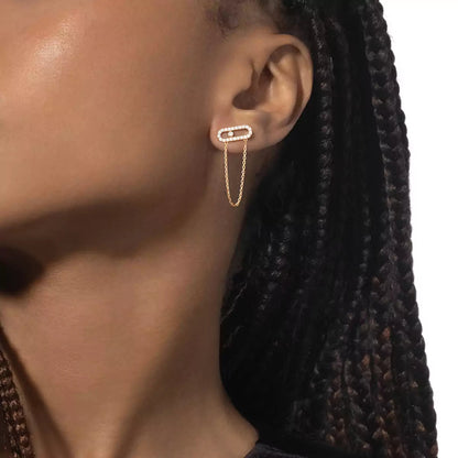 [Okajuri Jewelry]Move Uno Diamond Earrings