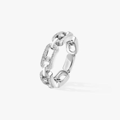 [Okajuri Jewelry]Move Link Pave_-Set Diamond Ring in Gold