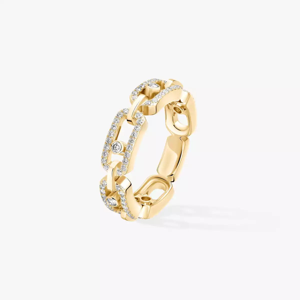 [Okajuri Jewelry]Move Link Pave_-Set Diamond Ring in Gold