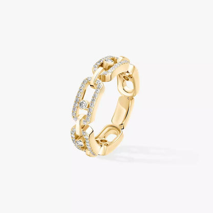 [Okajuri Jewelry]Move Link Pave_-Set Diamond Ring in Gold