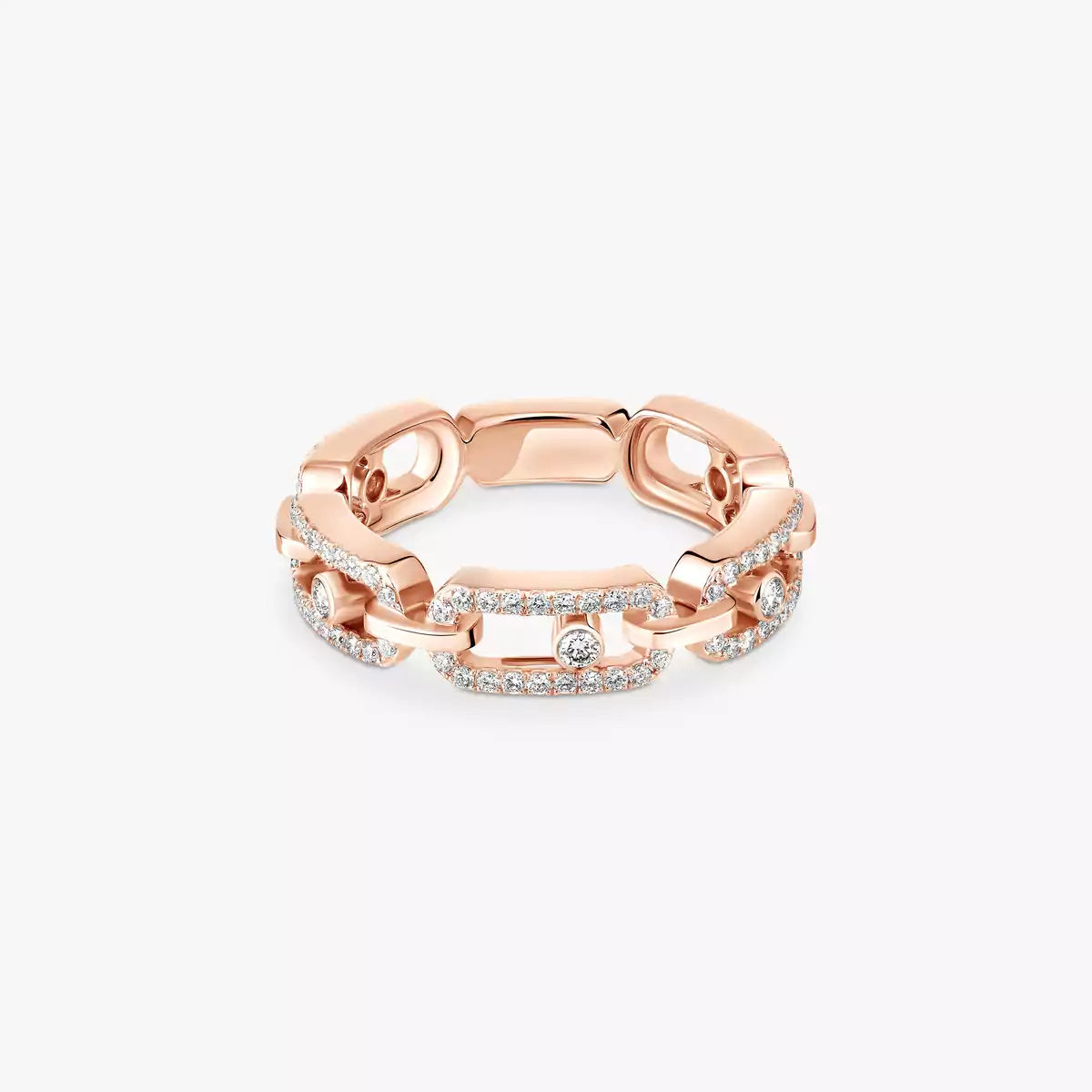 [Okajuri Jewelry]Move Link Pave_-Set Diamond Ring in Gold