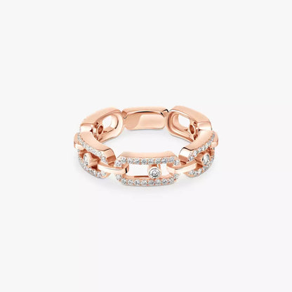 [Okajuri Jewelry]Move Link Pave_-Set Diamond Ring in Gold