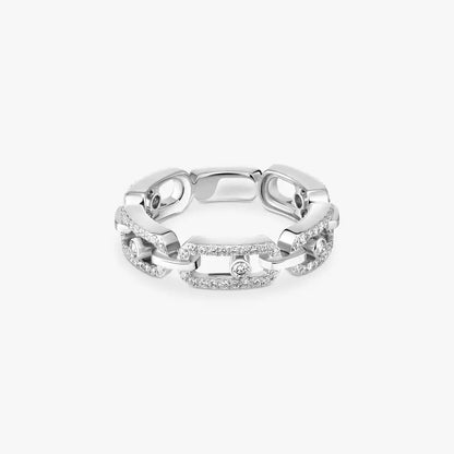 [Okajuri Jewelry]Move Link Pave_-Set Diamond Ring in Gold