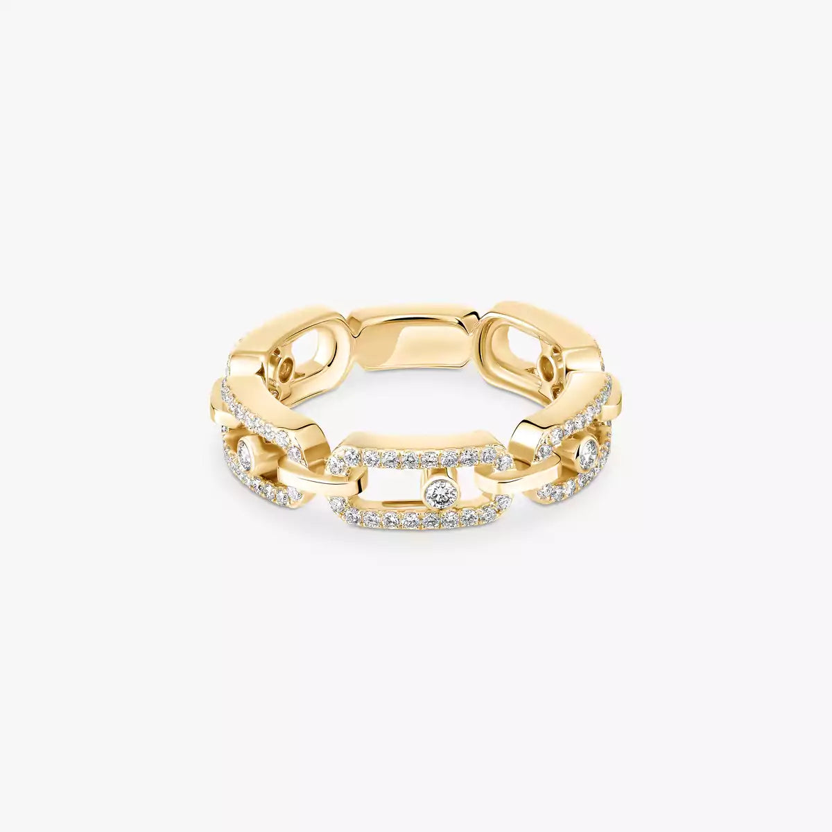[Okajuri Jewelry]Move Link Pave_-Set Diamond Ring in Gold