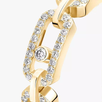 [Okajuri Jewelry]Move Link Pave_-Set Diamond Ring in Gold