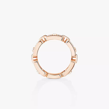 [Okajuri Jewelry]Move Link Pave_-Set Diamond Ring in Gold