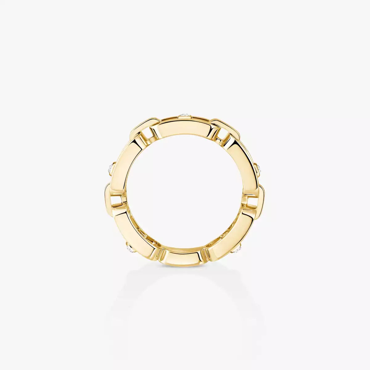 [Okajuri Jewelry]Move Link Pave_-Set Diamond Ring in Gold