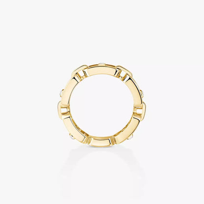 [Okajuri Jewelry]Move Link Pave_-Set Diamond Ring in Gold
