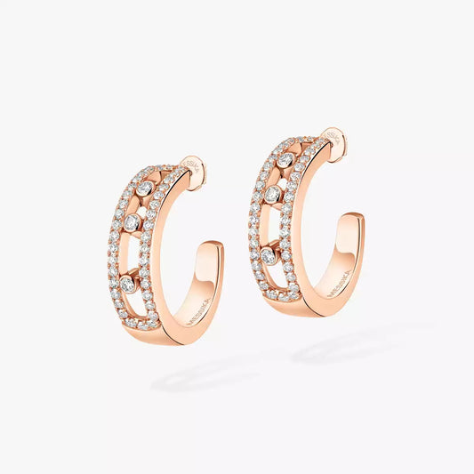 [Okajuri Jewelry]Diamond Pave_ Hoop Earrings Move