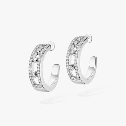 [Okajuri Jewelry]Diamond Pave_ Hoop Earrings Move