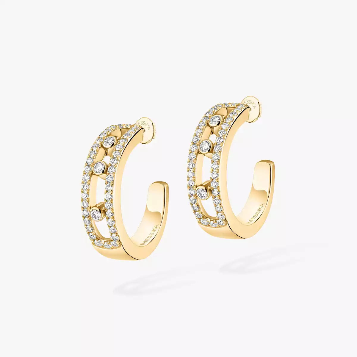 [Okajuri Jewelry]Diamond Pave_ Hoop Earrings Move