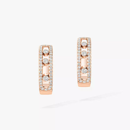 [Okajuri Jewelry]Diamond Pave_ Hoop Earrings Move
