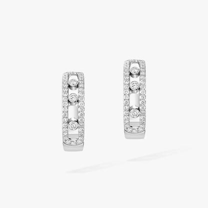 [Okajuri Jewelry]Diamond Pave_ Hoop Earrings Move