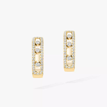 [Okajuri Jewelry]Diamond Pave_ Hoop Earrings Move