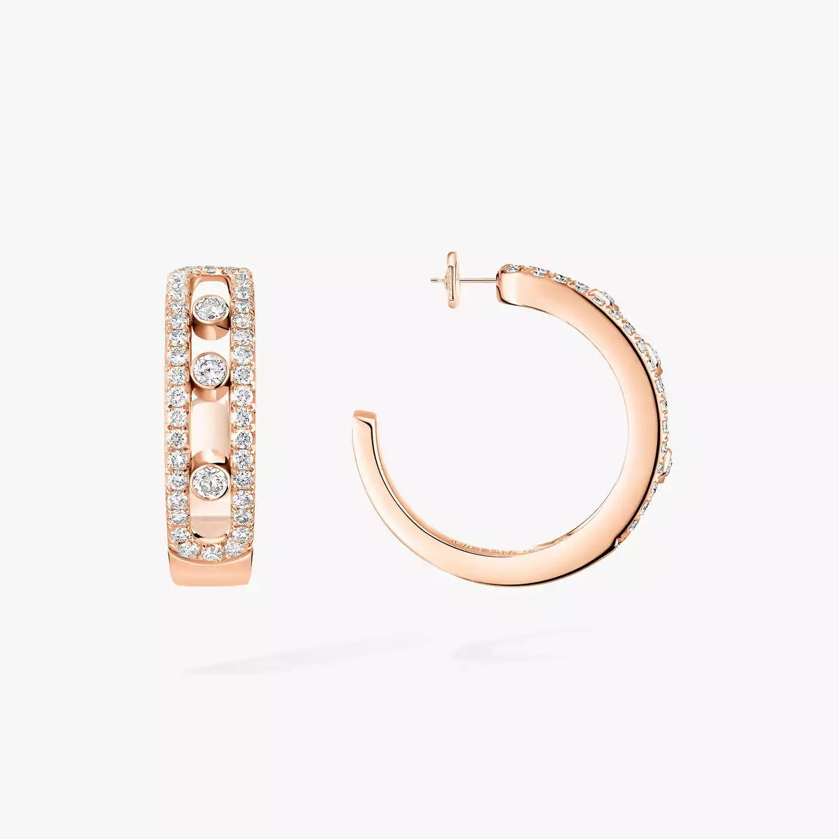 [Okajuri Jewelry]Diamond Pave_ Hoop Earrings Move