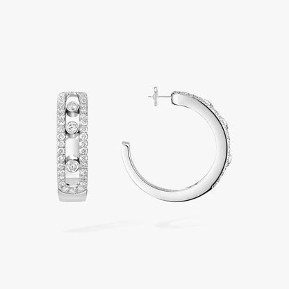 [Okajuri Jewelry]Diamond Pave_ Hoop Earrings Move