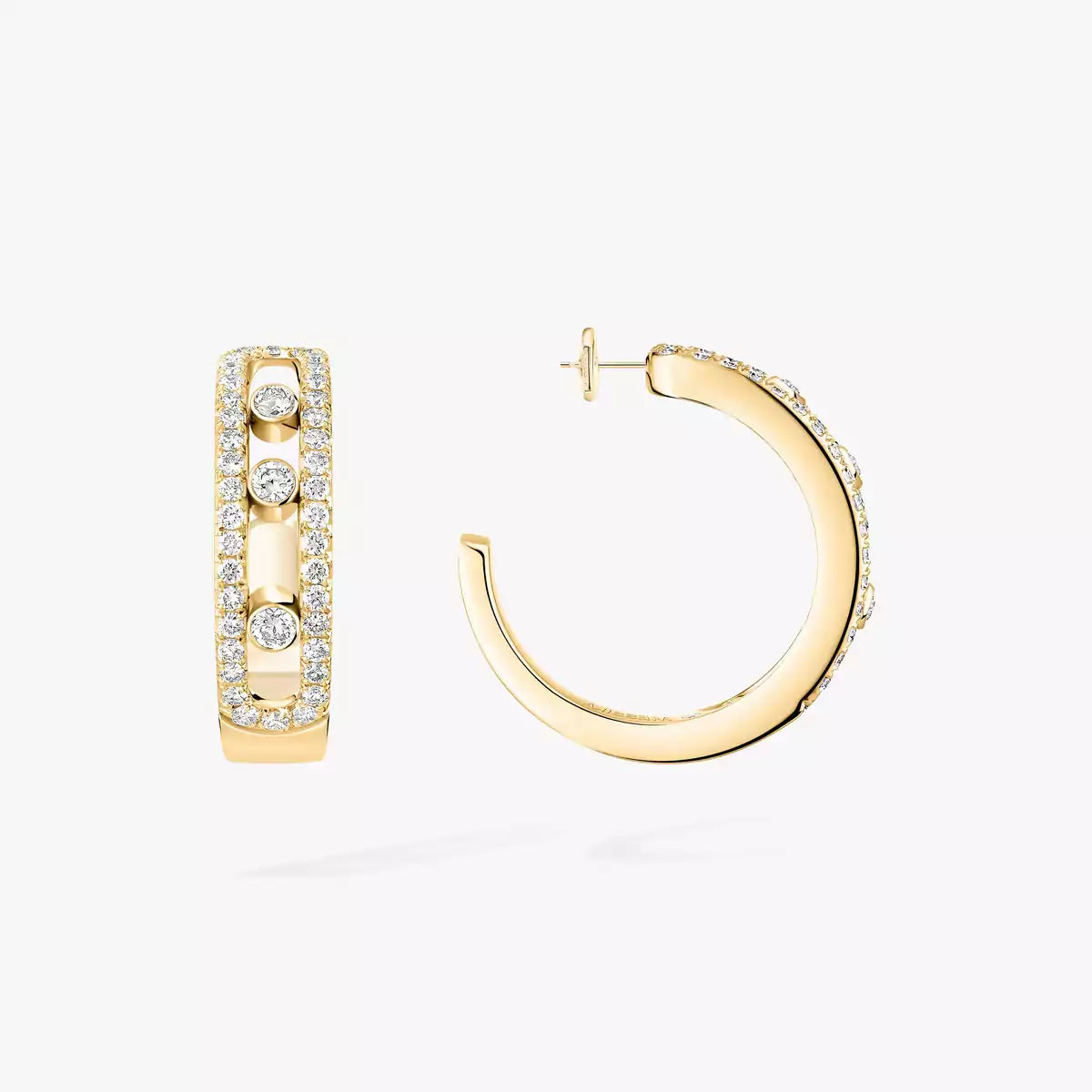 [Okajuri Jewelry]Diamond Pave_ Hoop Earrings Move