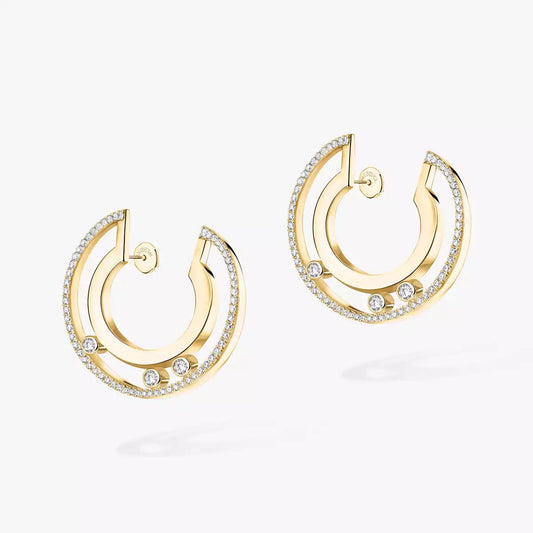 [Okajuri Jewelry]Move Romane Small Diamond Hoop Earrings