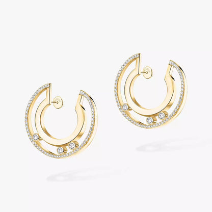 [Okajuri Jewelry]Move Romane Small Diamond Hoop Earrings