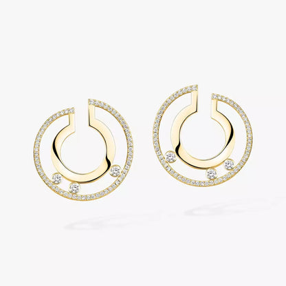 [Okajuri Jewelry]Move Romane Small Diamond Hoop Earrings