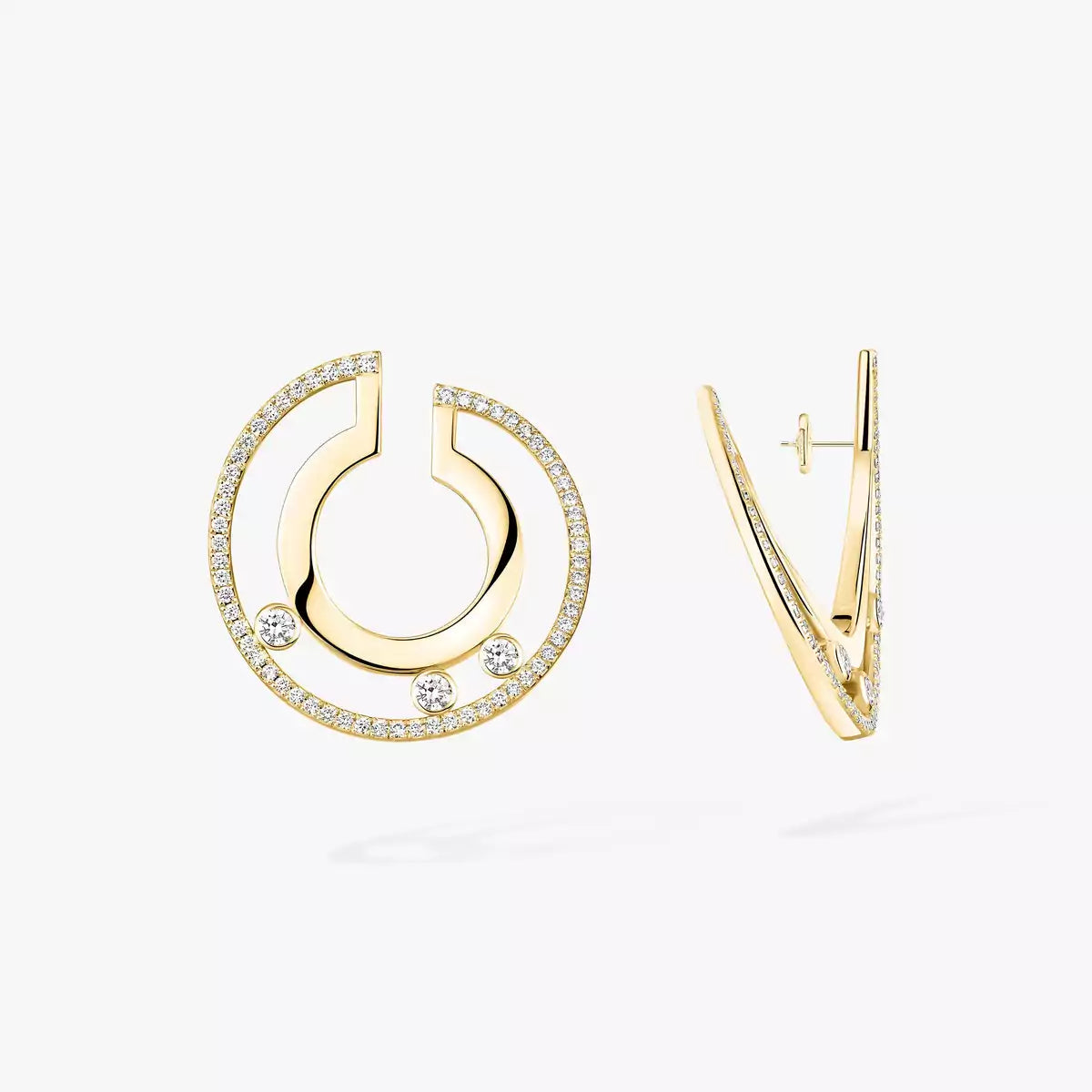 [Okajuri Jewelry]Move Romane Small Diamond Hoop Earrings