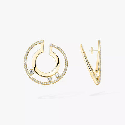 [Okajuri Jewelry]Move Romane Small Diamond Hoop Earrings