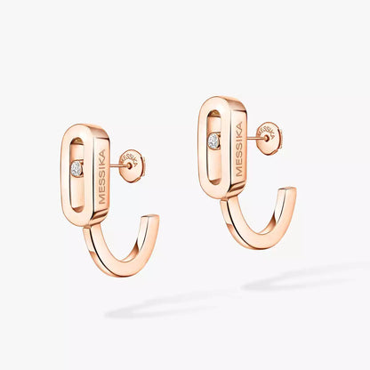 [Okajuri Jewelry]Diamond Mini Hoop Earrings Move Classique