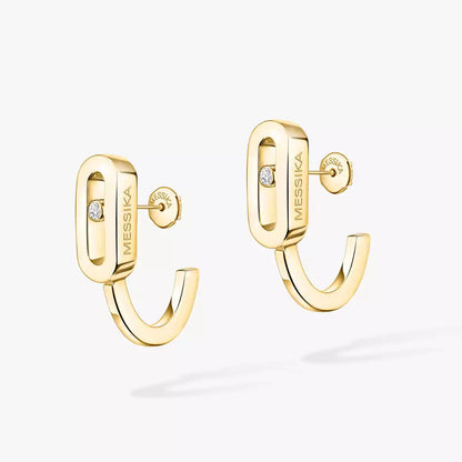 [Okajuri Jewelry]Diamond Mini Hoop Earrings Move Classique