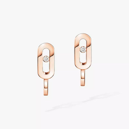 [Okajuri Jewelry]Diamond Mini Hoop Earrings Move Classique