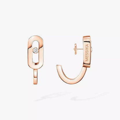 [Okajuri Jewelry]Diamond Mini Hoop Earrings Move Classique